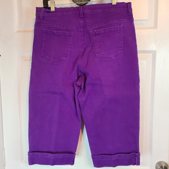 (582) Gloria Vanderbilt Woman's Amanda Classic Capri's, Size: 16 Color: Purple - Picture 11 of 15